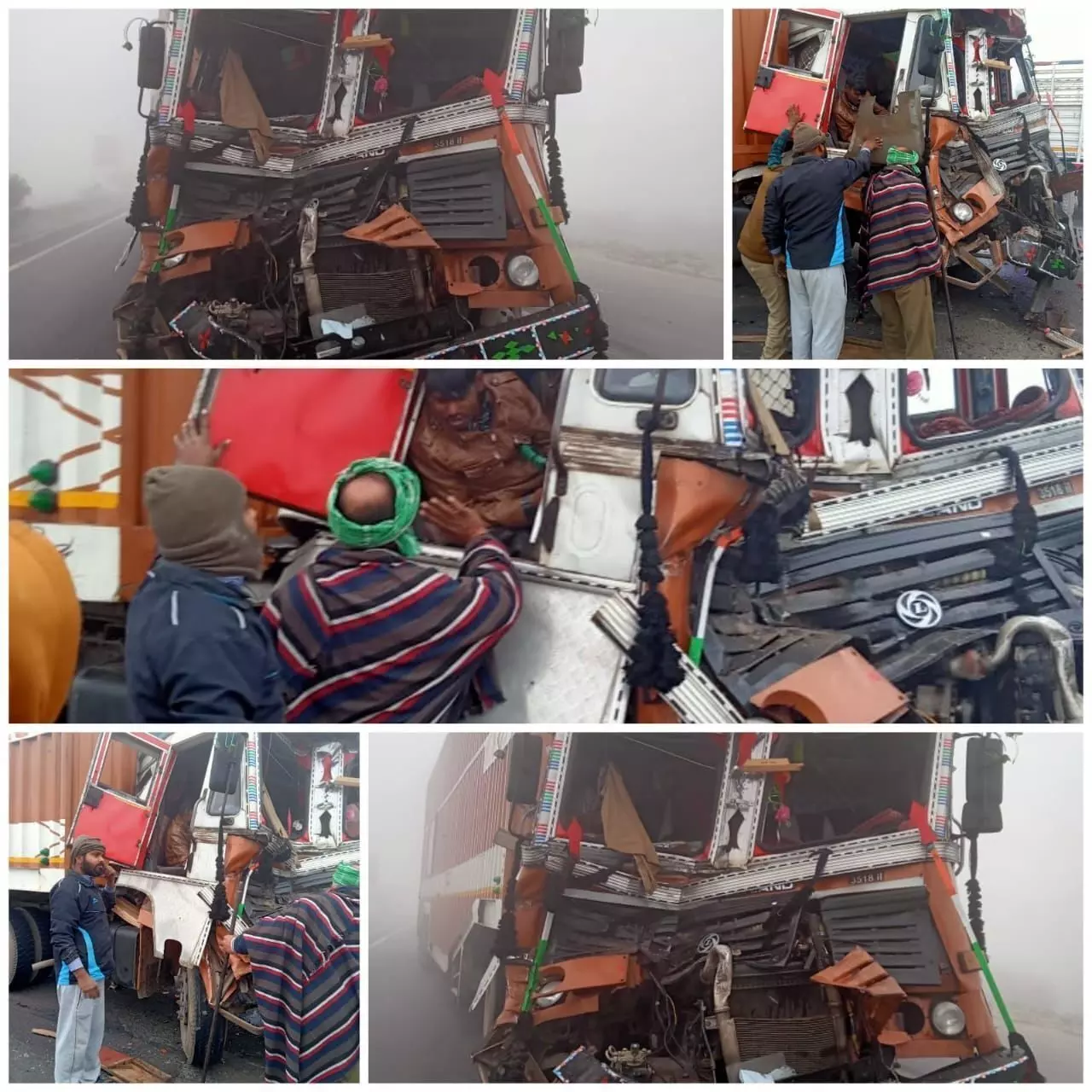 टक्कर से कंटेनर ड्राइवर हुआ जख्मी, केबिन में फंसा चिल्ला रहा था मुझे बचा लो और फिर .. टक्कर से कंटेनर ड्राइवर हुआ जख्मी, केबिन में फंसा चिल्ला रहा था मुझे बचा लो और फिर ..