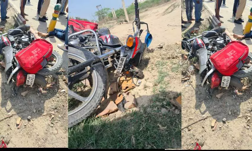 नोएडा में हादसा, वाइक सवार युवक की दर्दनाक मौत नोएडा में हादसा, वाइक सवार युवक की दर्दनाक मौत