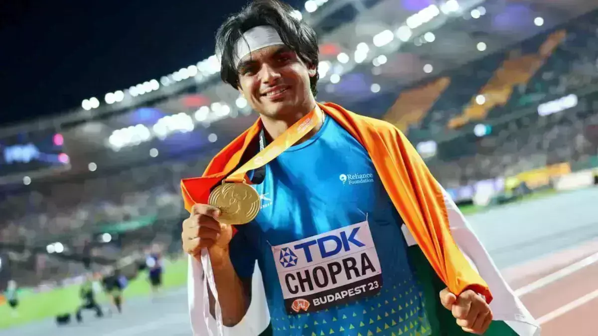 Neeraj Chopra winning gold