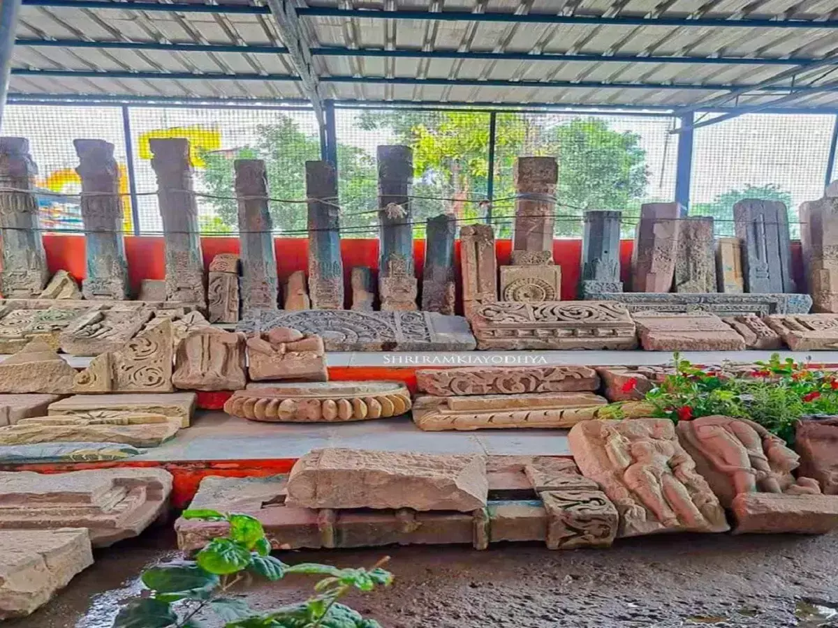 Remains of ancient temple found during excavation at Ramjanmabhoomi
