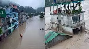 Cloud burst in Sikkim 23 army soldiers missing
