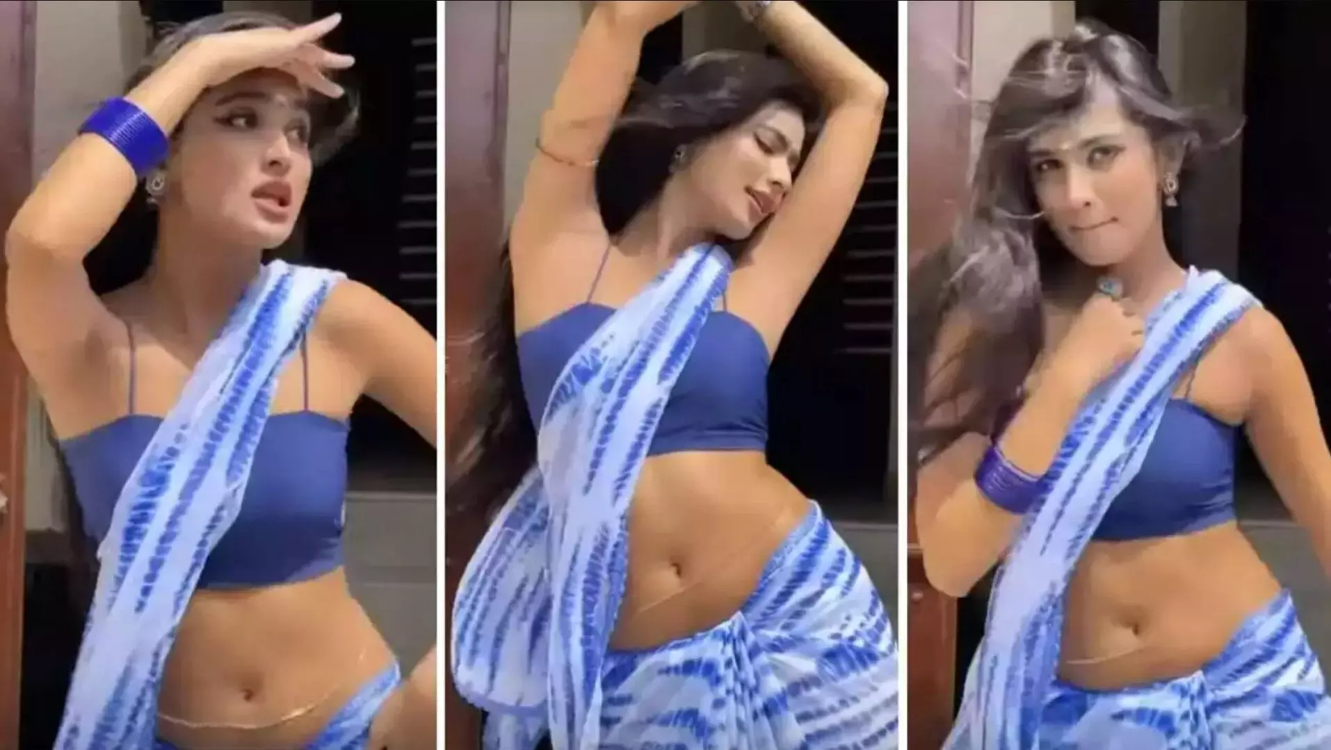 Desi Bhabhi Sexy Video: Desi Bhabhi created a stir in green saree, people  went crazy after seeing her sexy dance. | Desi Bhabhi Sexy Video: हरे रंग  की साड़ी मे देसी भाभी